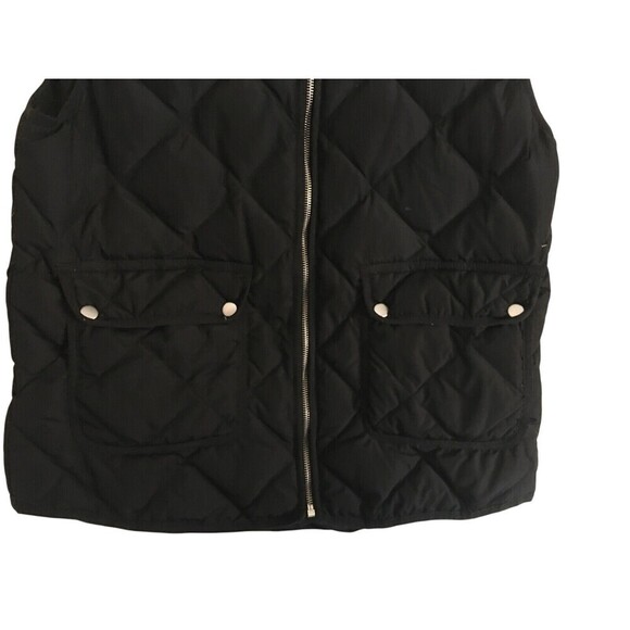 Woolrich Puffer Vest Women's Size Large Black Quilted Duck Down Zip - Picture 3 of 6